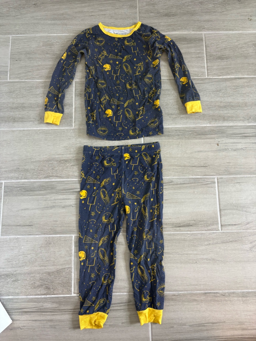 Magnetic Me Blue Game Day Football Modal Magnetic Pajama Set 18-24M
